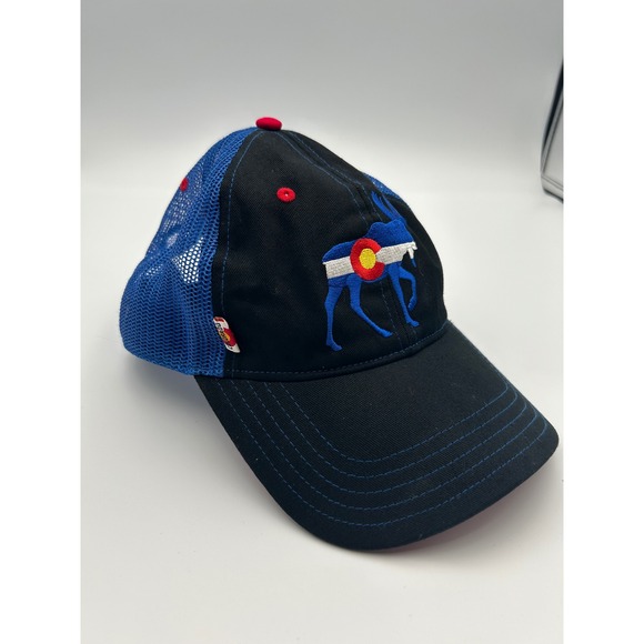 Unbranded Other - Colorado State Flag Moose Trucker Hat Blue Black Mesh Snapback Baseball Cap